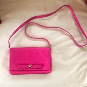 Pink Leather Kate Spade crossbody purse